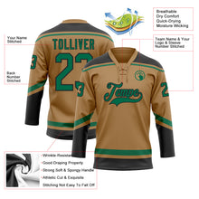 Load image into Gallery viewer, Custom Old Gold Kelly Green-Black Hockey Lace Neck Jersey
