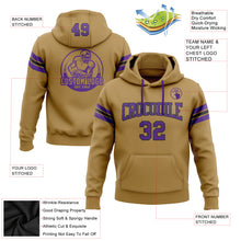 Load image into Gallery viewer, Custom Stitched Old Gold Purple-Black Football Pullover Sweatshirt Hoodie
