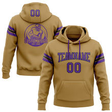 Load image into Gallery viewer, Custom Stitched Old Gold Purple-Black Football Pullover Sweatshirt Hoodie
