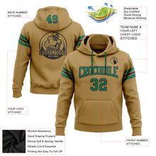 Load image into Gallery viewer, Custom Stitched Old Gold Kelly Green-Black Football Pullover Sweatshirt Hoodie
