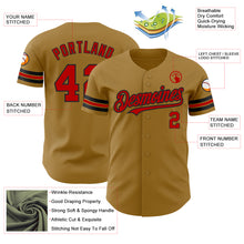 Load image into Gallery viewer, Custom Old Gold Red-Black Authentic Baseball Jersey
