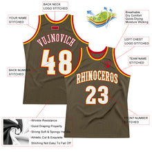 Load image into Gallery viewer, Custom Olive White-Red Authentic Throwback Salute To Service Basketball Jersey
