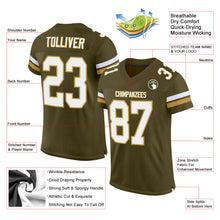 Load image into Gallery viewer, Custom Olive White-Old Gold Mesh Authentic Salute To Service Football Jersey
