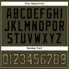 Load image into Gallery viewer, Custom Olive Camo-Black Authentic Sleeveless Salute To Service Baseball Jersey
