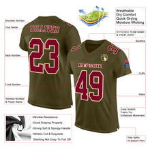Load image into Gallery viewer, Custom Olive Maroon-Cream Mesh Authentic Salute To Service Football Jersey
