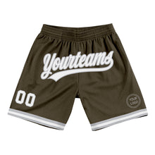 Load image into Gallery viewer, Custom Olive White-Gray Authentic Throwback Salute To Service Basketball Shorts
