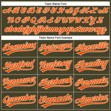 Load image into Gallery viewer, Custom Olive City Cream Pinstripe Orange Authentic Salute To Service Baseball Jersey
