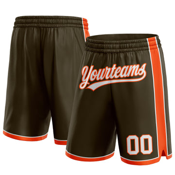 Custom Olive White-Orange Authentic Salute To Service Basketball Shorts