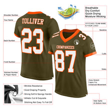 Load image into Gallery viewer, Custom Olive White-Orange Mesh Authentic Salute To Service Football Jersey
