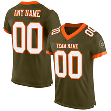 Load image into Gallery viewer, Custom Olive White-Orange Mesh Authentic Salute To Service Football Jersey
