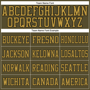 Custom Olive Old Gold-Black Mesh Authentic Salute To Service Football Jersey