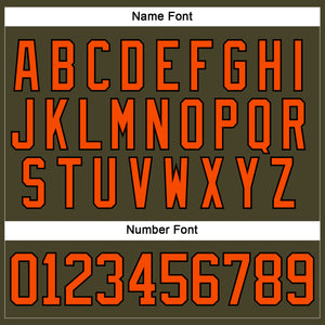 Custom Olive Orange-Black Salute To Service Hockey Lace Neck Jersey
