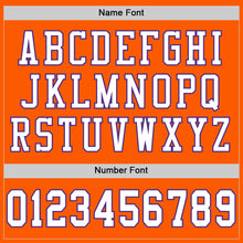 Load image into Gallery viewer, Custom Orange White-Purple Mesh Authentic Throwback Football Jersey
