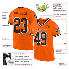 Load image into Gallery viewer, Custom Orange Black-White Mesh Authentic Throwback Football Jersey
