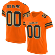Load image into Gallery viewer, Custom Orange Black-Old Gold Mesh Authentic Football Jersey
