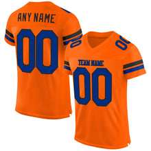 Load image into Gallery viewer, Custom Orange Royal-Black Mesh Authentic Football Jersey
