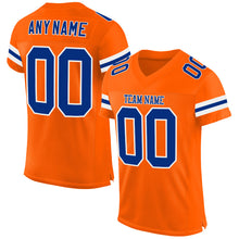 Load image into Gallery viewer, Custom Orange Royal-White Mesh Authentic Football Jersey
