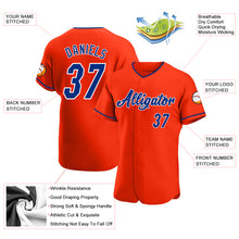 Load image into Gallery viewer, Custom Orange Royal-White Authentic Baseball Jersey
