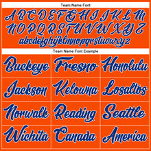 Load image into Gallery viewer, Custom Orange Royal-White Authentic Baseball Jersey
