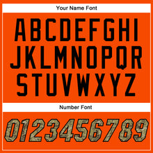 Load image into Gallery viewer, Custom Orange Camo-Black Authentic Baseball Jersey
