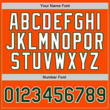 Load image into Gallery viewer, Custom Orange White Pinstripe Green-White Authentic Baseball Jersey

