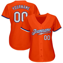 Load image into Gallery viewer, Custom Orange White-Royal Authentic Baseball Jersey
