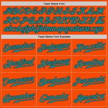 Load image into Gallery viewer, Custom Orange Teal-Black Authentic Baseball Jersey
