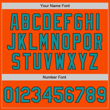 Load image into Gallery viewer, Custom Orange Teal-Black Authentic Baseball Jersey
