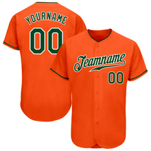 Load image into Gallery viewer, Custom Orange Green-White Authentic Baseball Jersey
