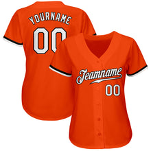 Load image into Gallery viewer, Custom Orange White-Black Authentic Baseball Jersey
