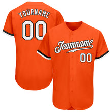 Load image into Gallery viewer, Custom Orange White-Black Authentic Baseball Jersey
