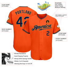 Load image into Gallery viewer, Custom Orange Navy-Old Gold Authentic Baseball Jersey
