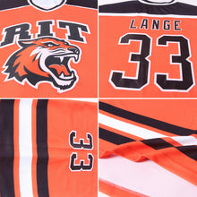 Load image into Gallery viewer, Custom Orange Black-White Hockey Jersey
