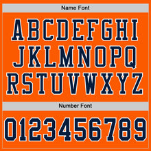 Load image into Gallery viewer, Custom Orange Navy-White Mesh Authentic Football Jersey
