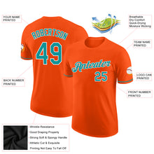Load image into Gallery viewer, Custom Orange Teal-White Performance T-Shirt
