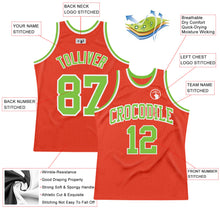 Load image into Gallery viewer, Custom Orange Neon Green-White Authentic Throwback Basketball Jersey
