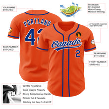 Load image into Gallery viewer, Custom Orange Royal-White Authentic Baseball Jersey
