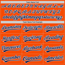 Load image into Gallery viewer, Custom Orange Navy-White Authentic Baseball Jersey
