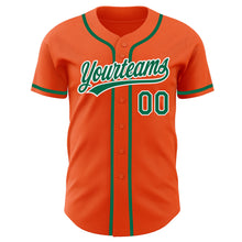 Load image into Gallery viewer, Custom Orange Kelly Green-White Authentic Baseball Jersey
