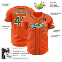 Load image into Gallery viewer, Custom Orange Kelly Green-White Authentic Baseball Jersey
