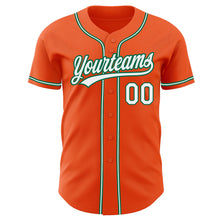Load image into Gallery viewer, Custom Orange White-Kelly Green Authentic Baseball Jersey
