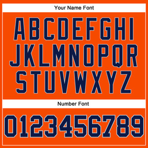 Custom Orange Navy-Gray Authentic Throwback Basketball Jersey