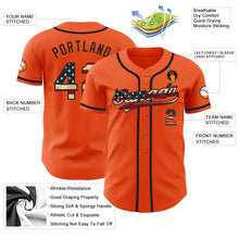 Load image into Gallery viewer, Custom Orange Vintage USA Flag-Black Authentic Baseball Jersey
