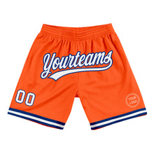 Load image into Gallery viewer, Custom Orange White-Royal Authentic Throwback Basketball Shorts
