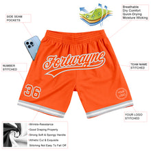 Load image into Gallery viewer, Custom Orange White-Gray Authentic Throwback Basketball Shorts
