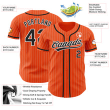 Load image into Gallery viewer, Custom Orange White Pinstripe Black Authentic Baseball Jersey
