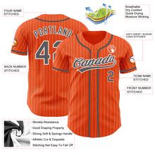 Load image into Gallery viewer, Custom Orange White Pinstripe Steel Gray Authentic Baseball Jersey
