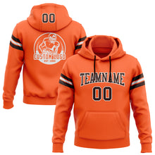 Load image into Gallery viewer, Custom Stitched Orange Brown-White Football Pullover Sweatshirt Hoodie
