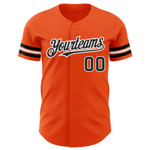 Load image into Gallery viewer, Custom Orange Black-White Authentic Baseball Jersey
