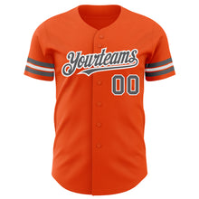 Load image into Gallery viewer, Custom Orange Steel Gray-White Authentic Baseball Jersey
